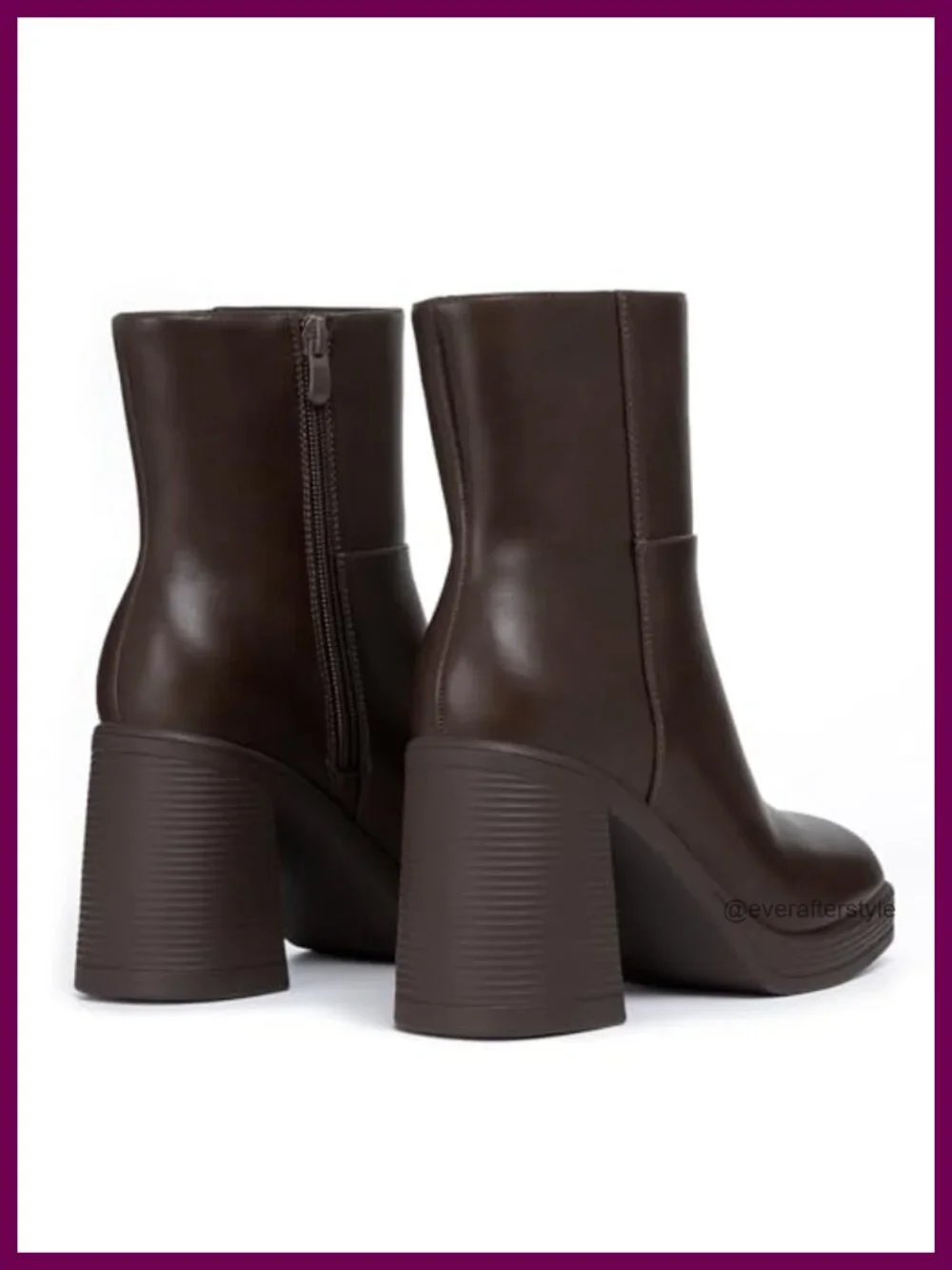 Platform Ankle Boots Chunky Block Heel Square Toe Fashion Dress Booties
